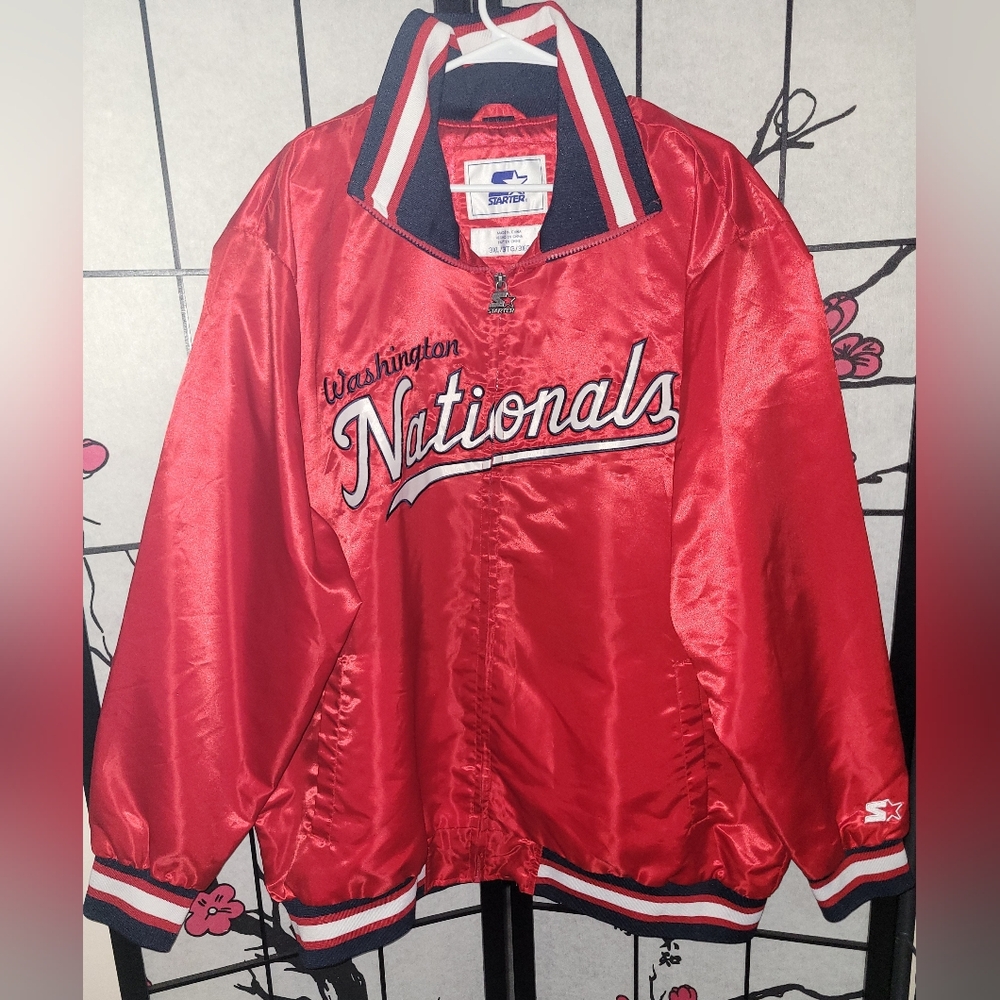 Washington Nationals Red Satin Starter Jacket